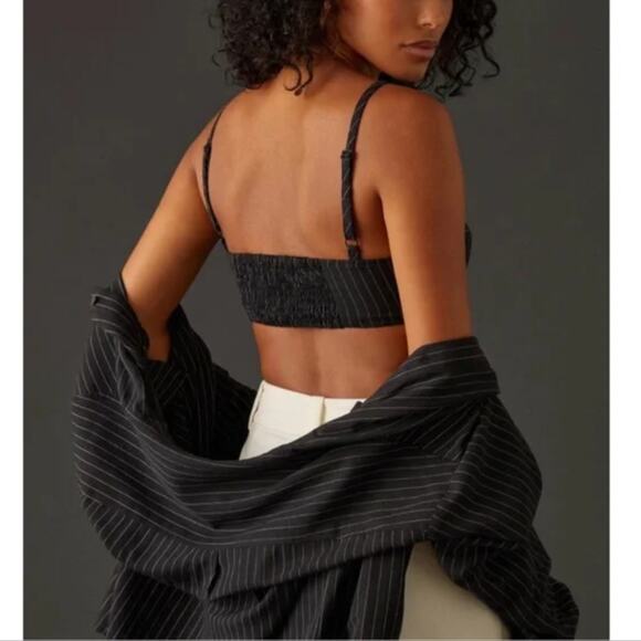New Favorite Daughter The Ex-Boyfriend Bra Black Pinstripe - Small - Picture 3 of 5